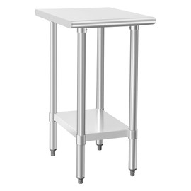 HARDURA Stainless Steel Table 24X18 Inches with Undershelf and Galvanized Legs NSF Heavy Duty Commercial Prep Work Table for Restaurant Kitchen Home and Hotel