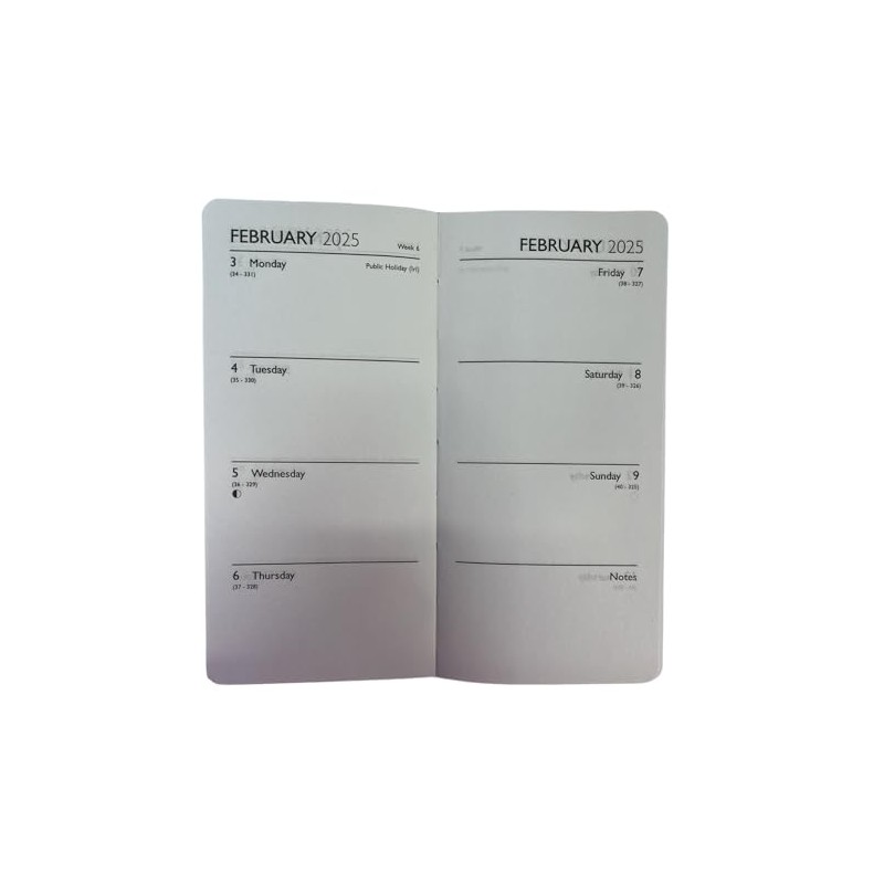 2025 Slim Week To View PVC Leather Effect Diary with