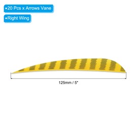 PATIKIL Arrow Feathers Pack of 20 5 Inch Arrow Feathers Turkey Feathers Right Feathering Arrow Fletching for DIY Target Shooting, Yellow