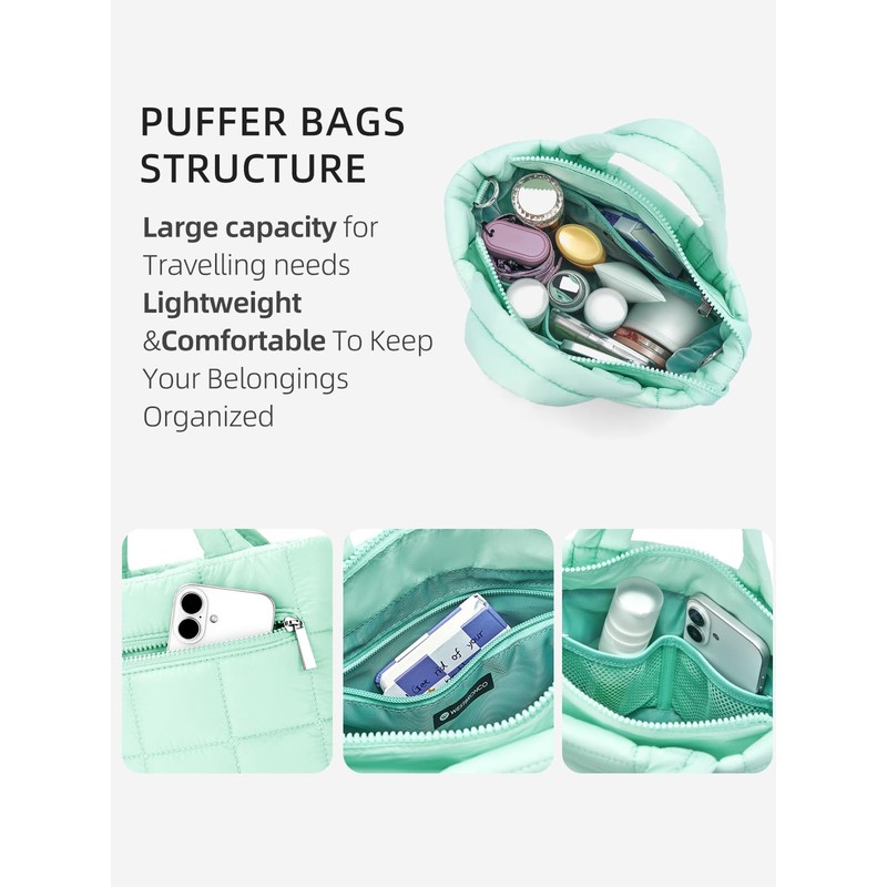 WESTBRONCO Small Puffer Bag Quilted Crossbody Bags for Women Puffy