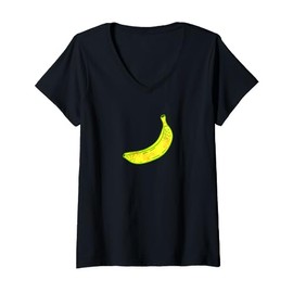 Funky Pink Maximalist Ironic Banana Fruit Y2K Aesthetic 80s V-Neck T-Shirt