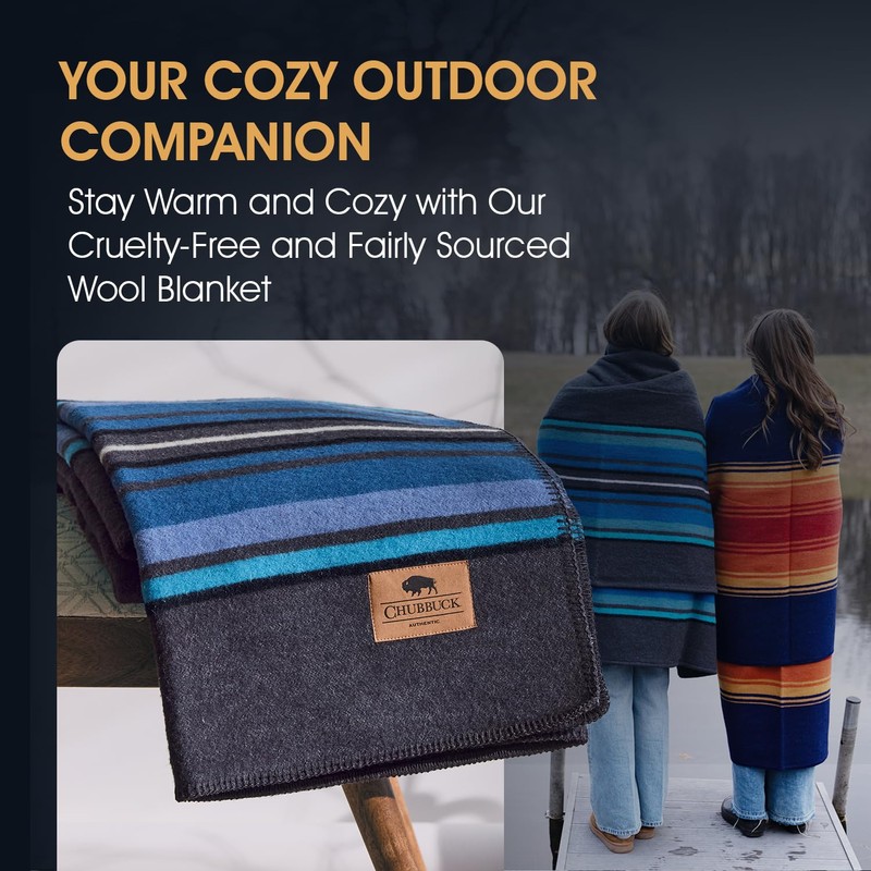 Chubbuck 100% Wool Blanket Camping (60" x 84") - Large