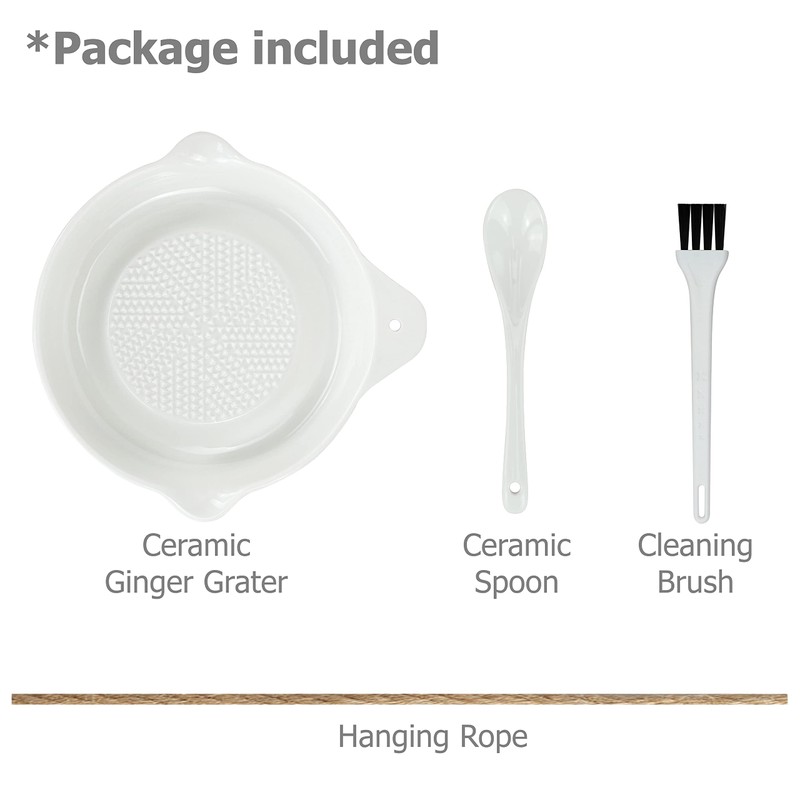 EIKS Ceramic Ginger Grater for Grinding Wasabi Fruits Vegetables Ginger
