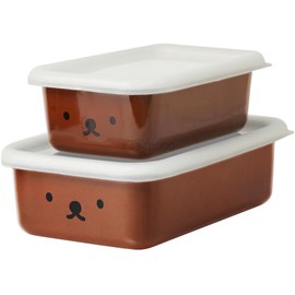 Fuji Horo Shallow Square Container, Storage Container, Set of 2, Miffy Boris Face