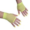Komonee Yellow Short Fishnet Hand Gloves Fingerless Party Fancy Dress