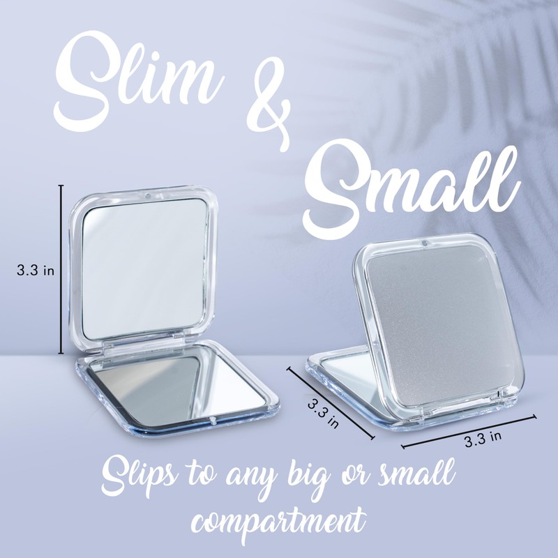 MIRRORVANA 10X Magnifying Makeup Mirror for Travel - Mini, 10X/1X