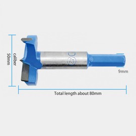 50mm Forstner Bit, Hex Shank Woodworking Hole Saw, Blue Flat Wing Hinge Counterbore Boring Drilling Bits Wood Cutter Auger Opener Tools