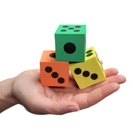 Colorful Foam Dice Set - Pack of 36 - (1.5") Solid Colors, Big Square Block Dice Cubes with Number Dots Great for Party Favor, Math Learning, School Supplies, Casino Party Decor and Games