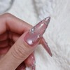 Rose shell jungle wedding handmade nail tips - long ballerina