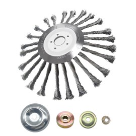 Viilich Wild Herb Brush - 255 x 25.4 mm Cone Weed Brush Cutter with 4 Adapters for Weed Trimmer (10 Inches)