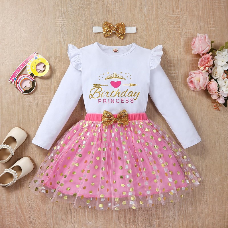 DDLUZQual - Conjunto de 2 vestidos de princesa de cumpleaños