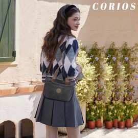 CORIOS Canvas Handbag Women's Shoulder Bag Lightweight Shoulder Bag Medium Capacity Tote Bag Carry Bag with Multiple Pockets Casual Handbag for Travel Work Shopper Everyday, black