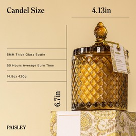 Jasmine Magnolia Scented Candle, Large Wooden Wick Natural Candles Non Toxic for Home Scented, 70+ Hours Clean Burn, Luxury Candle Gift for Women & Men,Gift-Ready for Autumn Hosting, 14.8 oz