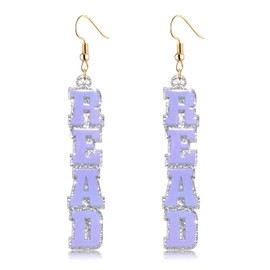 Teacher Earrings for Women Acrylic READ Drop Earrings Lightweight Resin Letter Dangle Earrings Funny Librarian Dangling Hook Earrings Teacher Appreciation Gift Jewelry