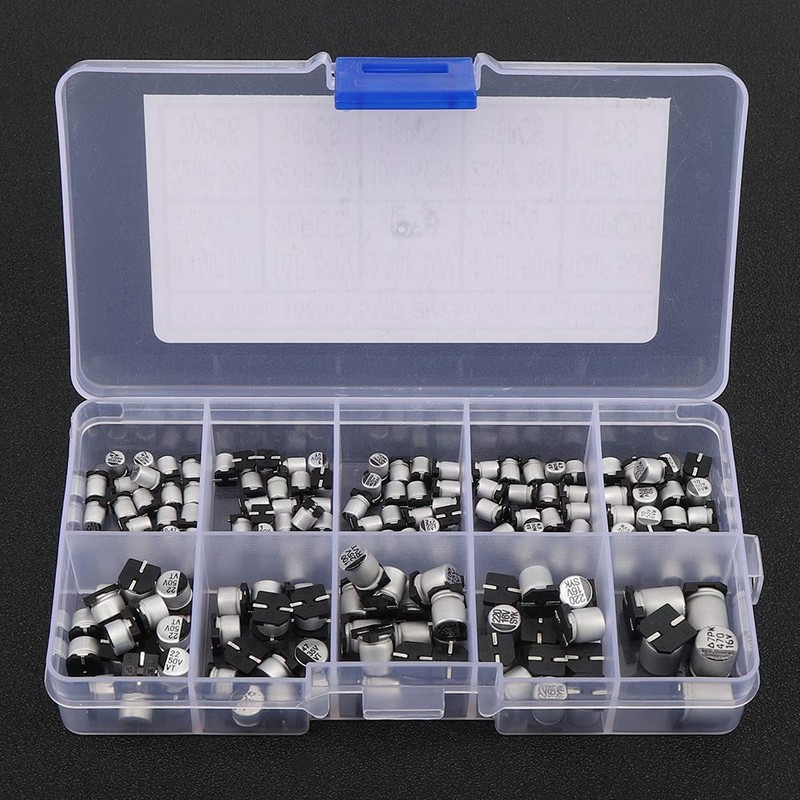 165 Capacitors, Smd Aluminium Electrolytic Capacitors Boxed Portable Classification Kit
