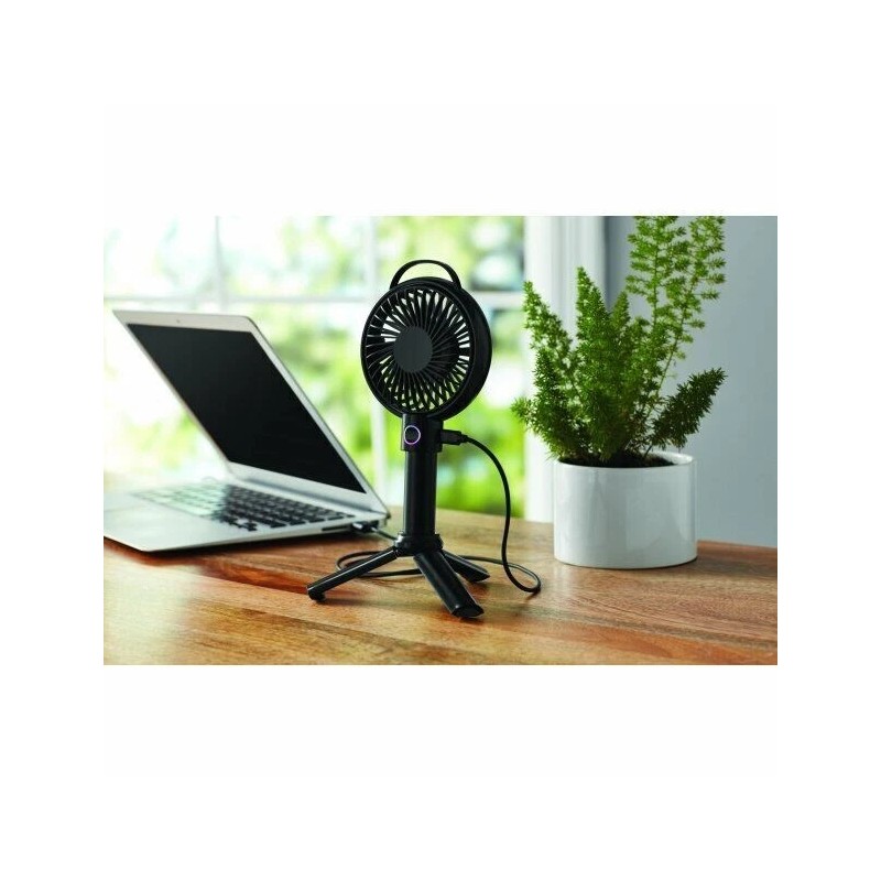 MAINSTAYS 4 INCH MINI USB RECHARGEABLE PORTABLE HANDHELD FAN, BLACK