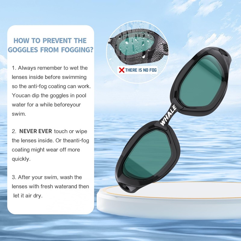 Whale shortsighted swimming goggles，OPT-48001-350