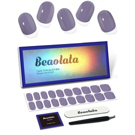 Beaolata Semi Cured Gel Nail Strips - UV Light Gel Nail Stickers - 20 Long Lasting Salon Quality Wraps (Violet Moonlight)