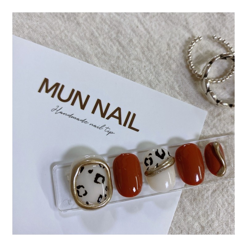 MunNail Leopard Nail Tips - Ballerina / MunNail 레오파드 네일팁