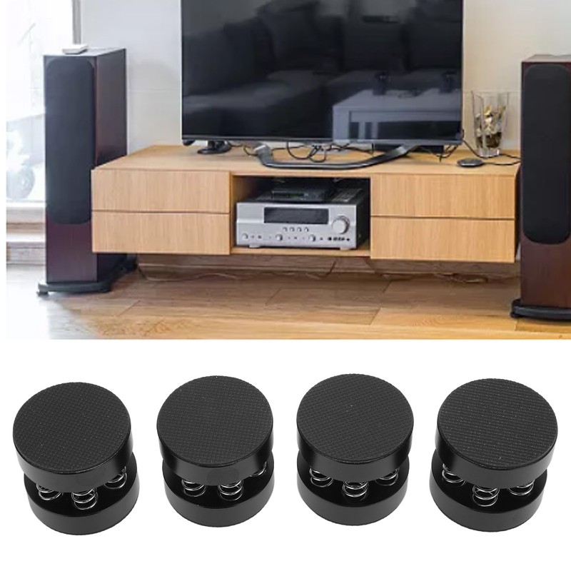 4Pcs Aluminum Spring Speakers Spikes Isolation Stand Shock Absorption Bearing