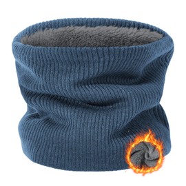 Winter Neck Warmer Gaiter Fleece Ski Mask for Men Windproof Face Mask Cover Cold Weather Scarf for Men & Women Blue