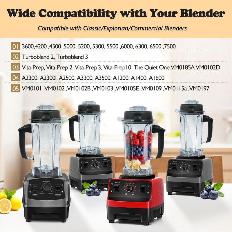 Nikkar Blender Pitcher 64oz Replacement Pitcher Compatible with 5200 6300