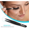 Candure Tweezers for Eyebrows - Professional Stainless Steel Slanted and