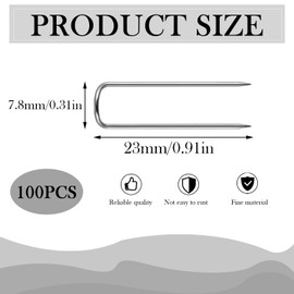 NECXON 100 Pezzi di spilli per Muschio, spilli per ghirlande da 23 mm, spilli per ghirlande Floreali, Forniture per fioristi, Accessori per composizioni Floreali per fioristi, Oasi di Schiuma funebre