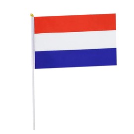 Netherlands Flag Holland Dutch Small Stick Mini Hand Held Flags Decorations 1 Dozen (12 pack)