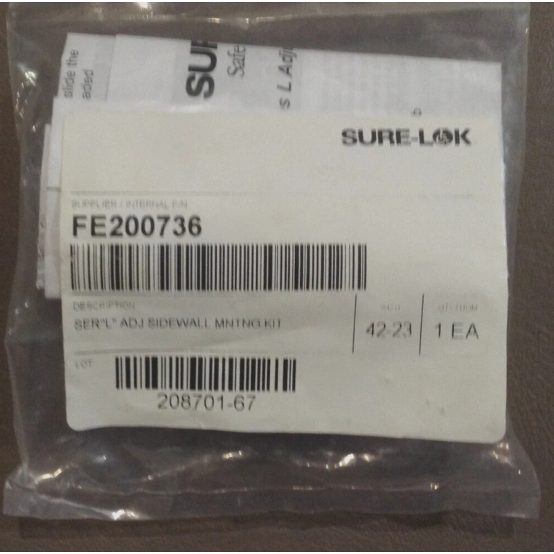 SURE-LOK FE200736 L-TRACK ADJUSTABLE SIDEWALL MOUNTING KIT WHEELCHAIR TIE DOWN