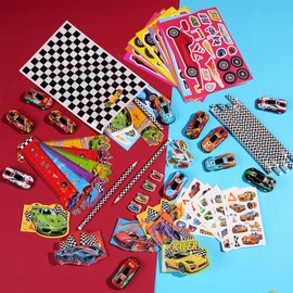 Vanblue 96 Pcs Race Car Party Favors Hot Car Goodie Bag Stuffers for Kids