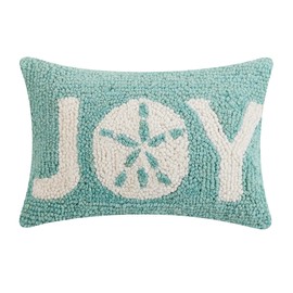 Peking Handicraft Joy Sand Dollar Christmas Polyfill Hook Throw Pillow, 12-inch Length, Wool and Poly Velvet, Holiday Seasonal Decoration