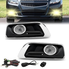 AniyaFDCX Fog Lights Compatible With 2013 2014 2015 Malibu Fog Lamps Assembly with Wiring Harness Kit and Switch Clear Lens 1 Pair of Fog Lights Left and Right Side