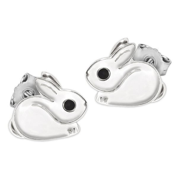Clever Schmuck Silver Small Children's Earrings Mini Rabbit 6 mm