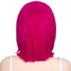 PARXITN Bob Wig with Fringe Peach Blossom Synthetic Hair Shoulder
