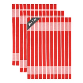 Lashuma Kitchen Towels Cotton Red - White, Tea Towels 50 x 70 cm, Reliable Quality for Your Kitchen