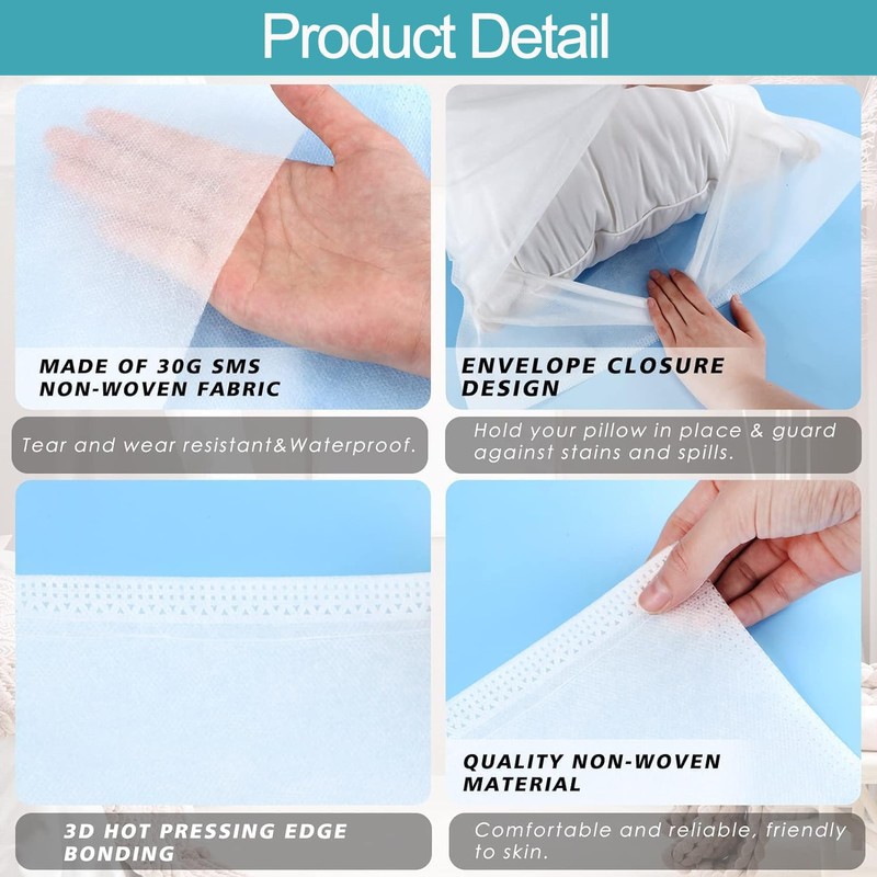 10 Pcs Disposable Pillow Covers 85 x 50 cm, Non