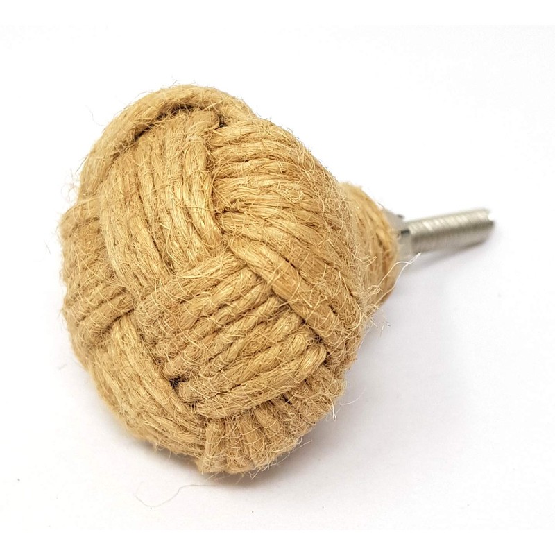 Lot of 12 Monkey Fist Jute Rope Shelves Drawer Knobs