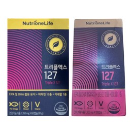 Nutrione Triple X 127 Multivitamin Omega 3 60 tablets 1 box / 뉴트리원 트리플엑스 127 멀티비타민 오메가3 60정 1박스