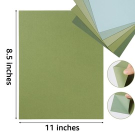 30 Sheets 8.5x11 Color Tones Cardstock Paper 250GSM Thick Paper Cards for Birthday Party, Invitations and DIY Crafts Decoration (Sage-Green)