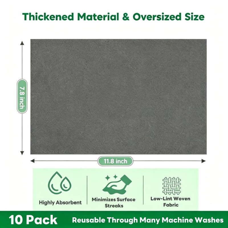 Thickened Magic Cleaning Cloths 10 Pack, Streak-Free Microfiber Towels, High-Absorbency