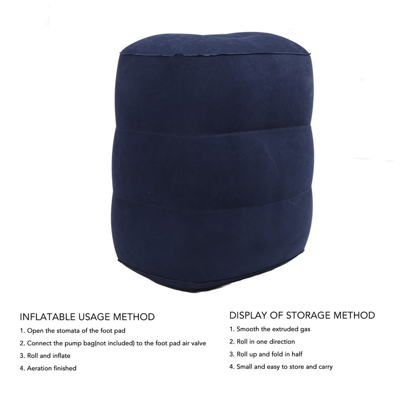 Inflatable Foot Rest Double Valve Blue PVC Flocking Washable Inflatable
