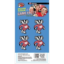 Wisconsin – Waterless Peel & Stick Temporary Spirit Tattoos – 4-Piece – Bucky