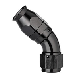 EVIL ENERGY 6AN 45 Degree PTFE One Piece Full Flow End Hose Fitting Aluminum Black
