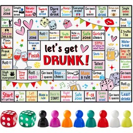 Justforjoyful Board Games for Adults Party Games for Game Night Fun Interactive Take A Shot Game Birthday Groups Family Play Date Night Bachelorette Party Supplies Age 21+ 2-8 Players(Colorful)