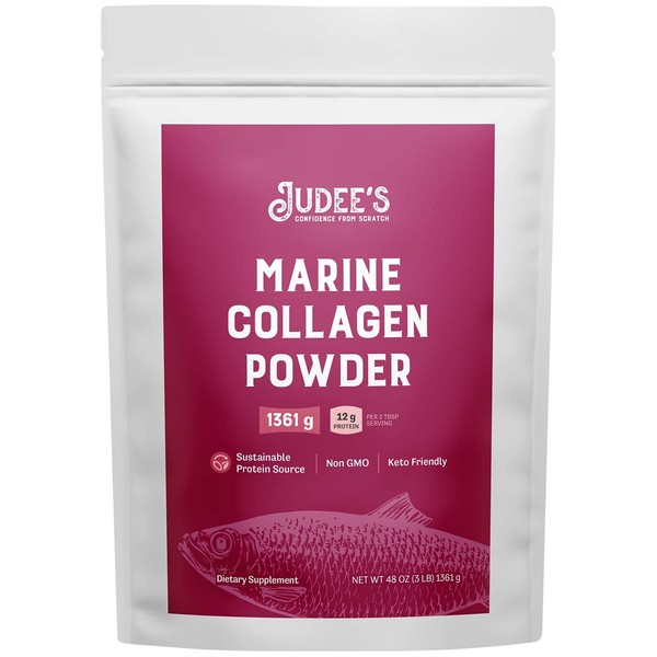 Judee's Marine Collagen Powder 3 lb - Add to Protein Shakes and Coffee - Just One Ingredient and Sustainable Protein Source - Gluten-Free and Nut-Free - Keto-Friendly and Non-GMO