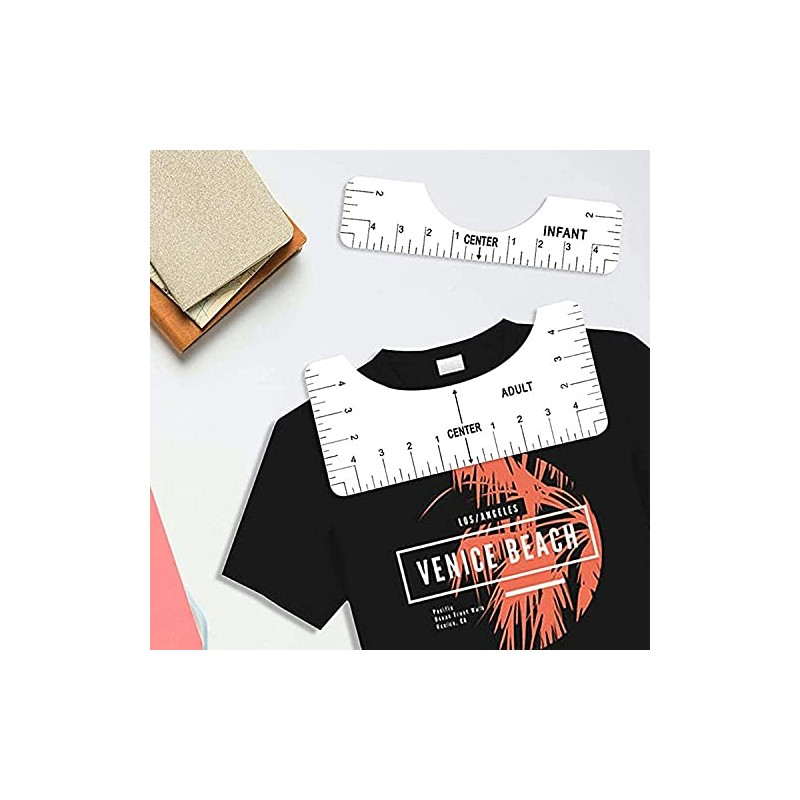 4 Piezas Guía de Regla Vinilo para Camisetas Alineación Reglas