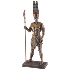 Egyptian God Amun-Re with Rod - Bronzed and Coloured by Veronese