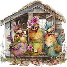 Chicken Stamped Cross Stitch Kits - Needlepoint Counted Cross Stitch Kits for Beginner Adult Crossstitching Printed Dimensions Patterns Stitch Embroidery Kits Arts and Crafts (11CT Without Frame)