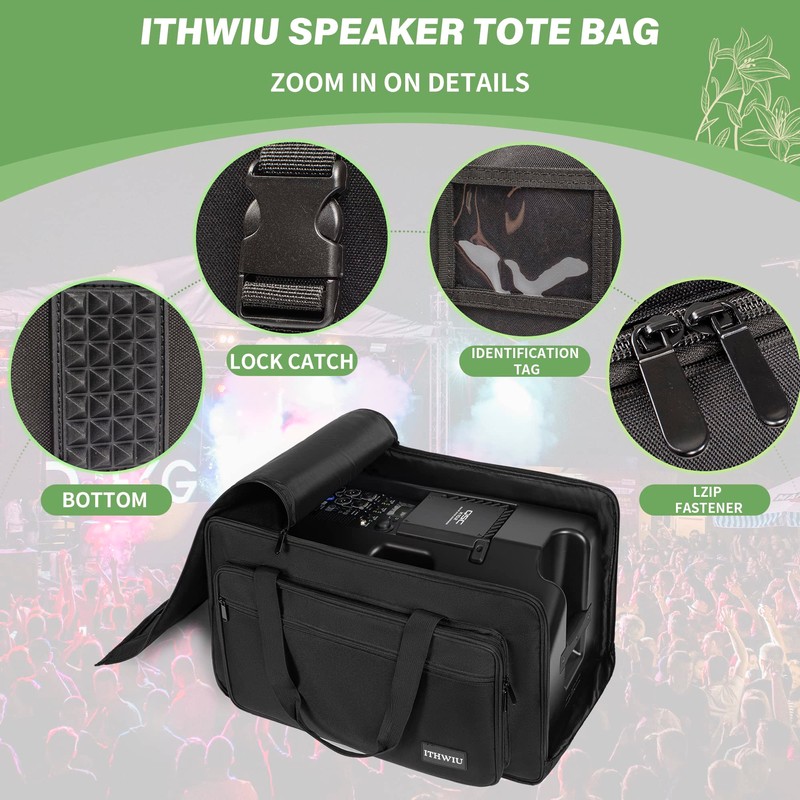 ITHWIU Speaker Carrying Bag with Thickened Sponge for Compact 10"